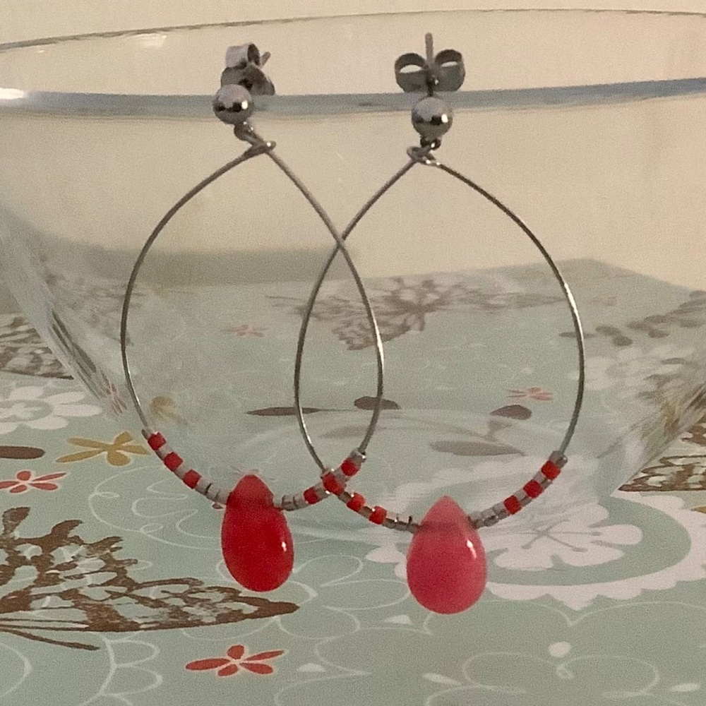 Silver Agatha Paris Hoop Earrings